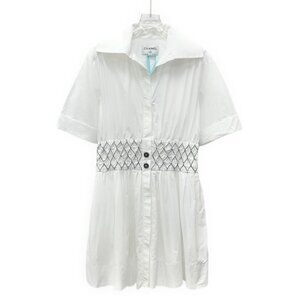Chanel White cotton short-sleeve dress